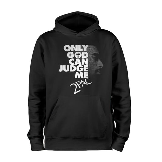2 pac only god can judge me front and back design in black and white hoodie unisex