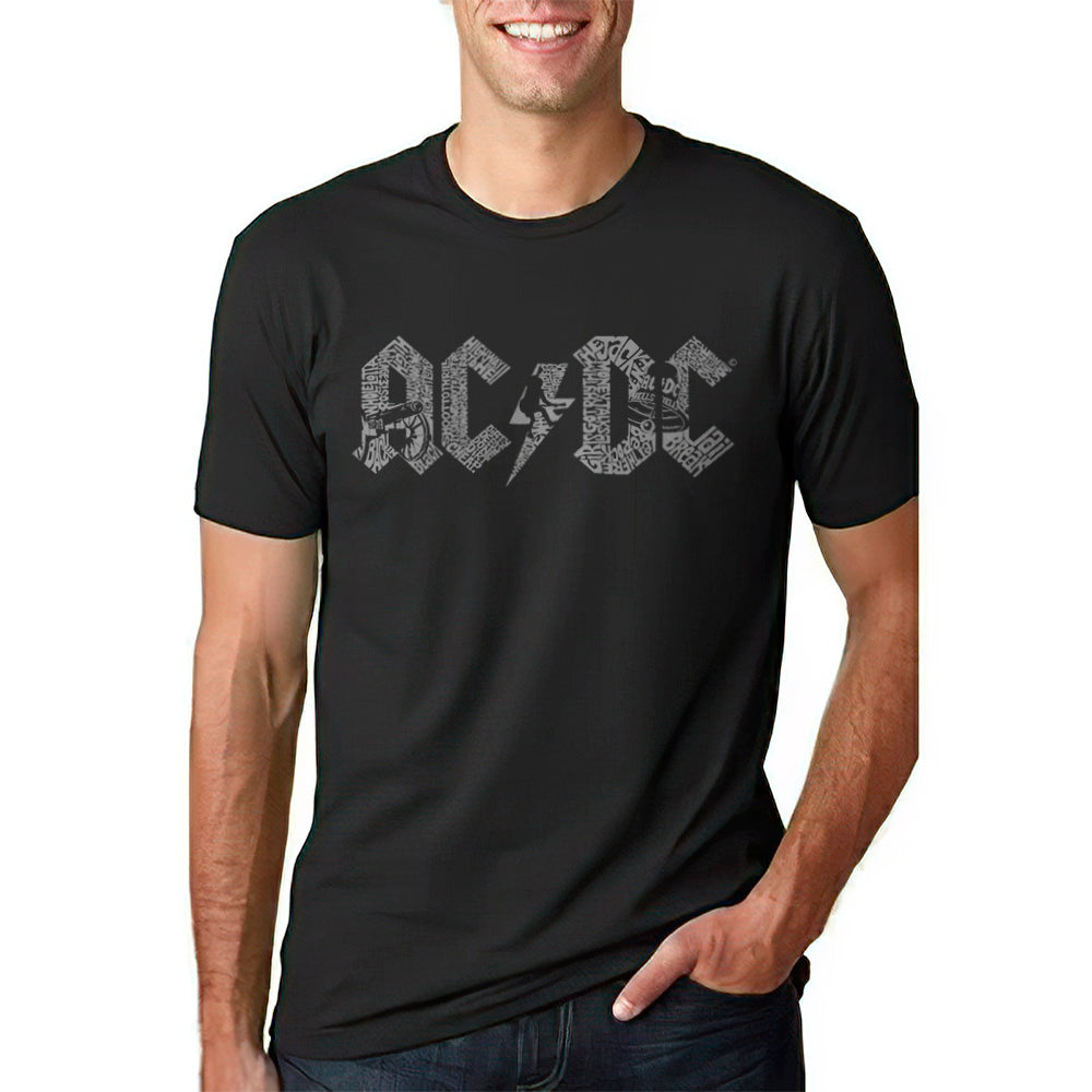AC/DC rock band logo in white adult unisex