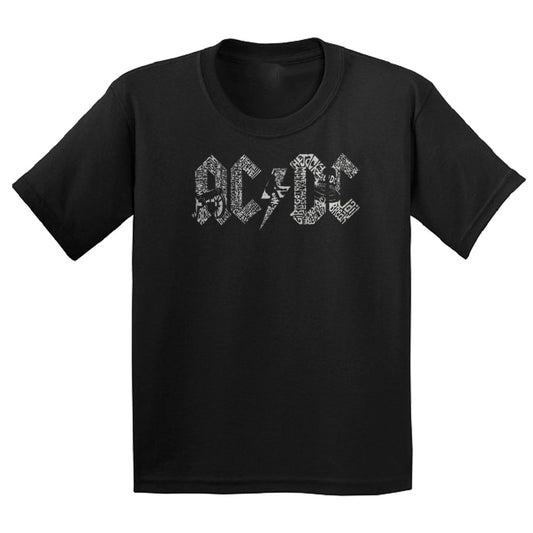 AC/DC rock band logo in white for kids 