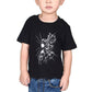 goku anime front design in black and white t-shirt for kids