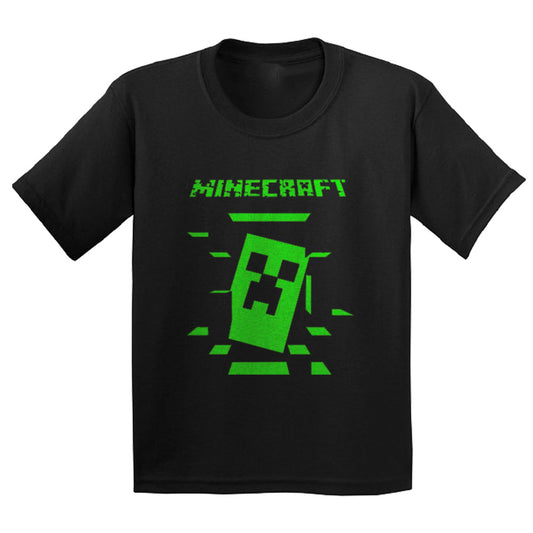 minecraft t-shirt with creeper front design for kids