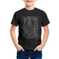 Virgin mary t-shirt with gray front design for kids