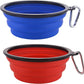 DOG CAT COLLAPSIBLE FEEDING BOWL 2,PACK PORTABLE SILICONE WATER DISH CAMPING CUP