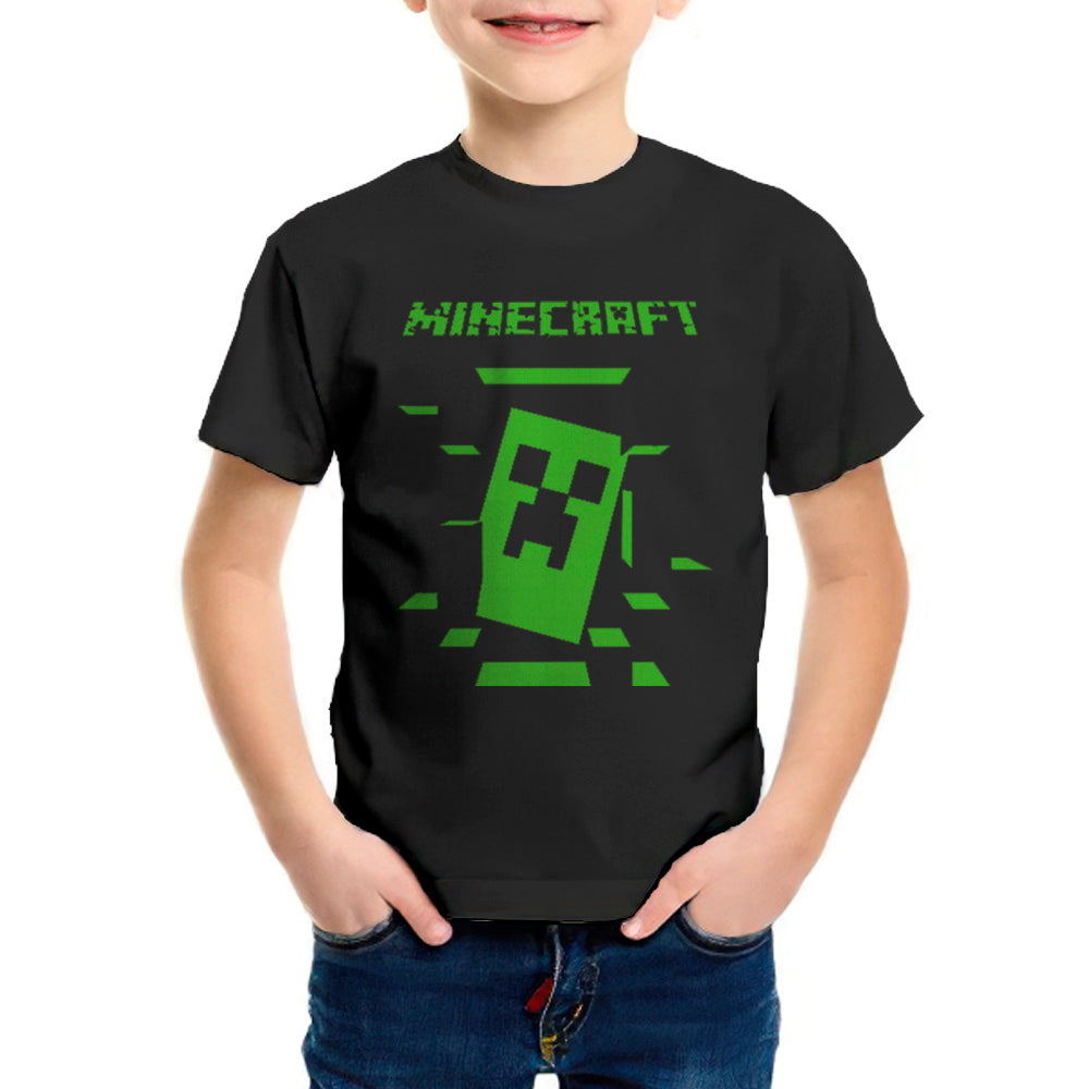 minecraft t-shirt with creeper front design for kids