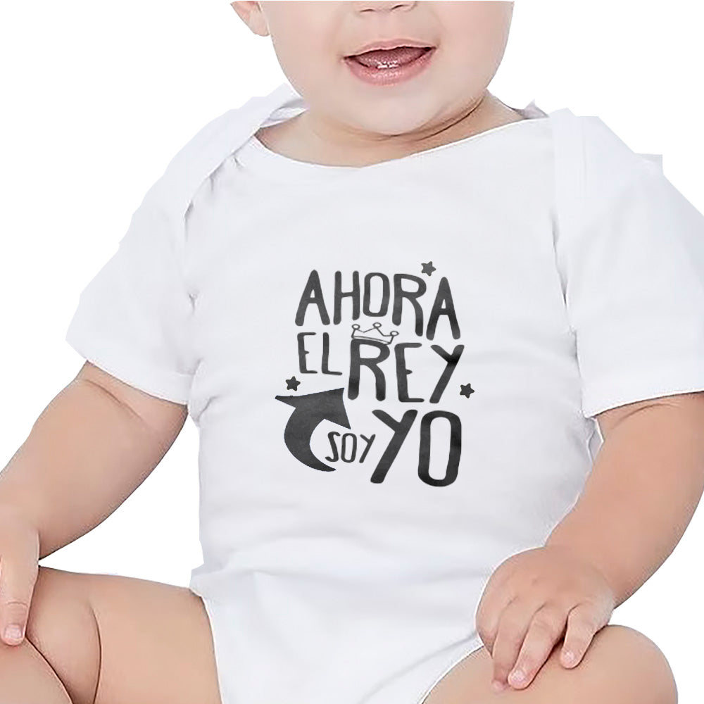 white baby bodysuits with cute and funny text in spanish