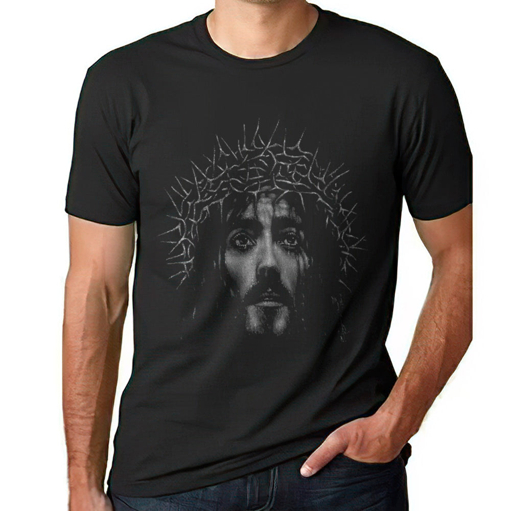 Jesus christ front design black and white unisex t-shirt